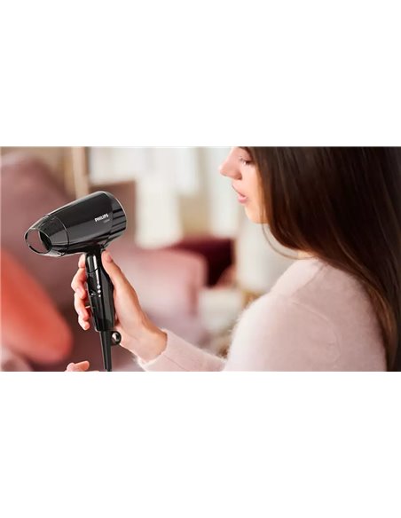 Компактный фен Philips EssentialCare BHC010/10, 1200 Вт, Чёрный