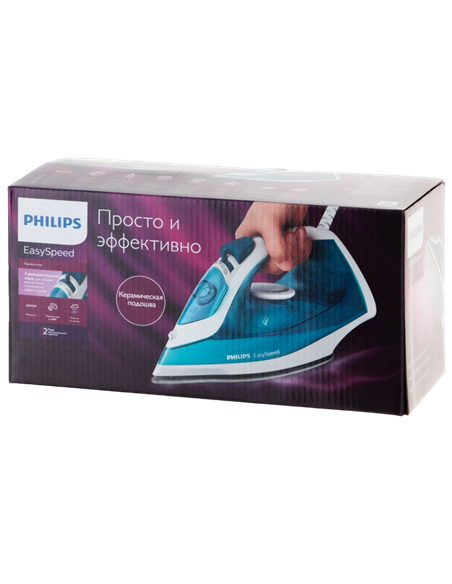 Утюг PHILIPS EasySpeed GC1750/20, 2000Вт, Синий