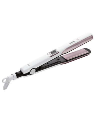 Placă de îndreptat părul Rowenta Premium Care Liss & Curl SF7660F0, Alb | Roz