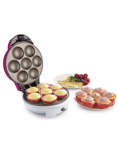 Aparat de preparat waffle Gorenje WCM702PW, Alb | Roz 2