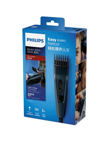 Aparat de tuns Philips Series 3000 HC3505/15, Albastru | Negru