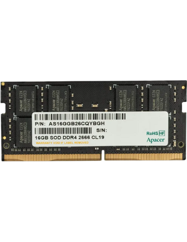 Memorie RAM Apacer AS16GGB26CQYBGH, DDR4 SDRAM, 2666 MHz, 16GB
