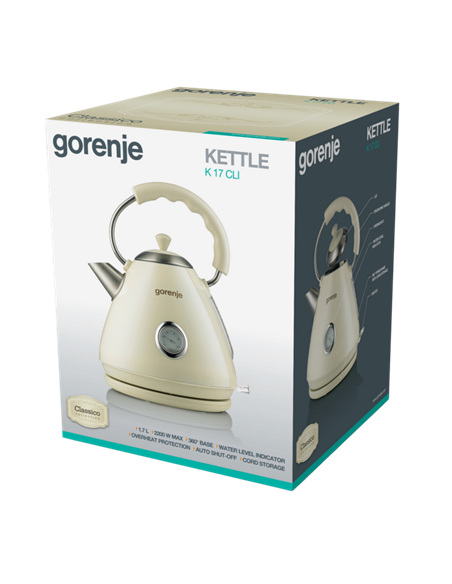 Fierbător electric Gorenje K17CLI, Bej