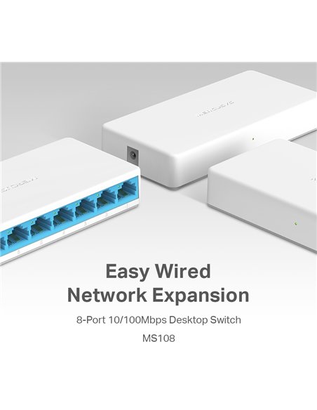 Switch de rețea MERCUSYS MS108, 8x 10/100 Mbps