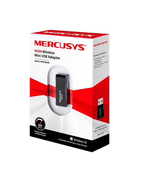 Adapter USB MERCUSYS MW300UM, Negru