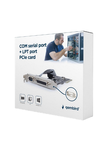 Карта расширения PCI-Express Gembird PEX-COMLPT-01, Разноцветная