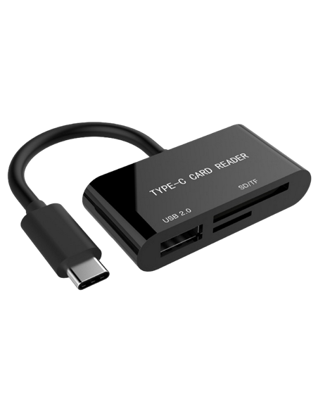 Cititor de carduri Gembird UHB-CR3-02, USB Type-C, Negru