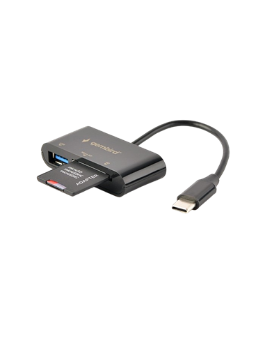 Cititor de carduri Gembird UHB-CR3-02, USB Type-C, Negru