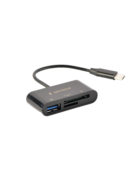 Cititor de carduri Gembird UHB-CR3-02, USB Type-C, Negru
