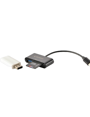 Cititor de carduri Gembird UHB-CR3-02, USB Type-C, Negru