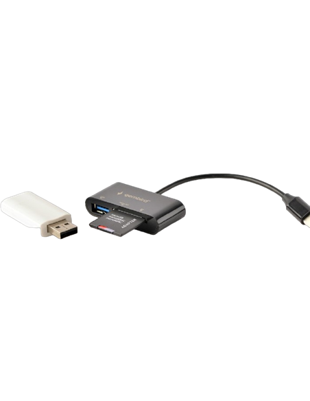 Cititor de carduri Gembird UHB-CR3-02, USB Type-C, Negru