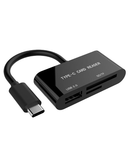 Cititor de carduri Gembird UHB-CR3-02, USB Type-C, Negru