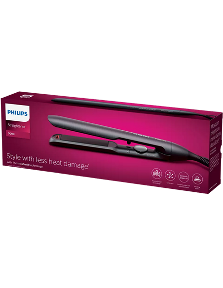 Placă de îndreptat părul Philips BHS510/00, Negru