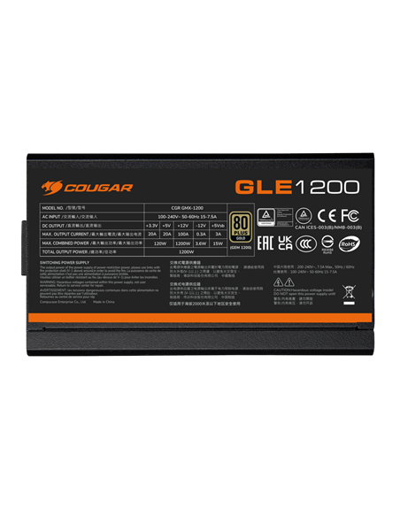 Sursă Alimentare PC Cougar Power GLE 1200, 1200W, ATX, Complet modular