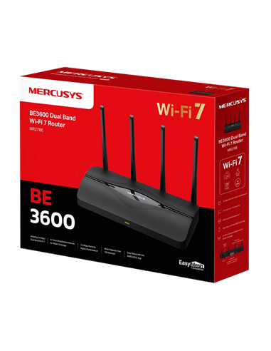 Беспроводной маршрутизатор MERCUSYS MR27BE, Wi-Fi, Чёрный
