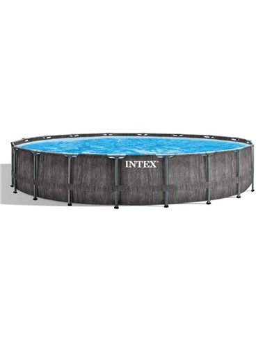 Piscină cu cadru metalic Intex GreyWood Premium, 24311L, Gri închis, 26744