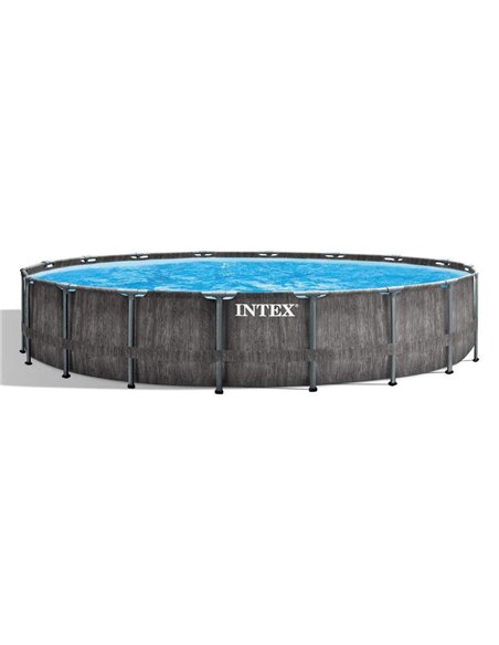 Piscină cu cadru metalic Intex GreyWood Premium, 24311L, Gri închis, 26744 Piscină cu cadru metalic Intex GreyWood Premium, 24311L, Gri închis, 26744