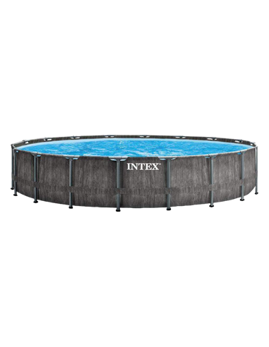 Piscină cu cadru metalic Intex GreyWood Premium, 24311L, Gri închis, 26744