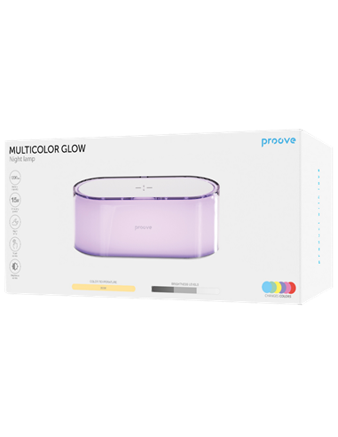 Lampă de noapte Proove Multicolor Glow, Alb