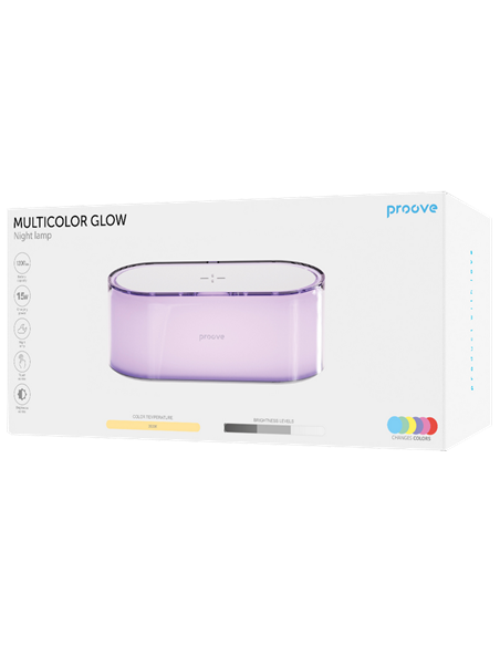 Lampă de noapte Proove Multicolor Glow, Alb