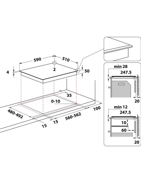 Plită cu inducție Whirlpool WL S5360 BF/W, Alb
