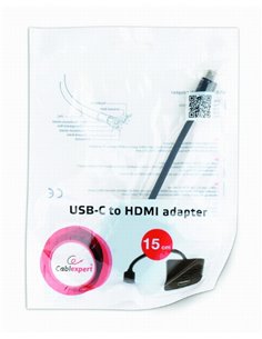 Cablu Video Cablexpert A-CM-HDMIF2-01, USB 3.1 Type-C (F) - 2 x HDMI (F), 0.15 m, Negru 2