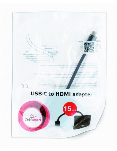 Видеокабель Cablexpert A-CM-HDMIF2-01, USB 3.1 Type-C (F) - 2 x HDMI (F), 0.15 м, Чёрный