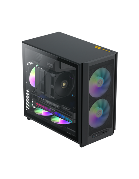 Carcasă PC Gamemax F36 BK, Mini-Tower, Fără PSU, Negru