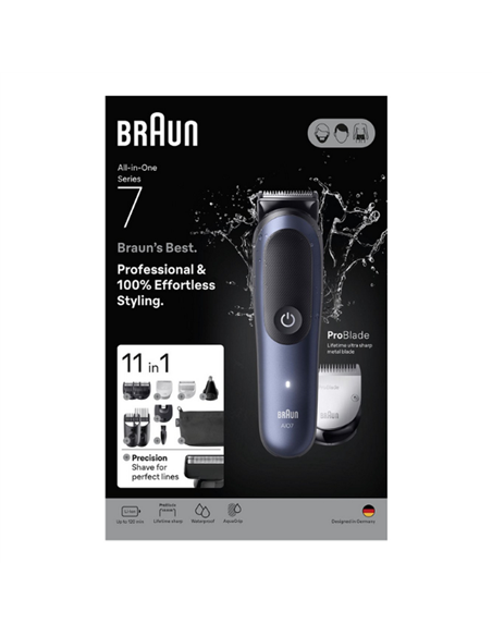 Trimmer pentru bărbați Braun AIO7540, Albastru Trimmer pentru bărbați Braun AIO7540, Albastru