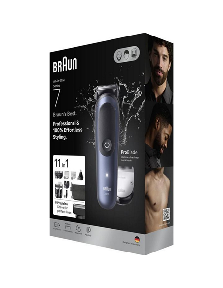 Trimmer pentru bărbați Braun AIO7540, Albastru Trimmer pentru bărbați Braun AIO7540, Albastru