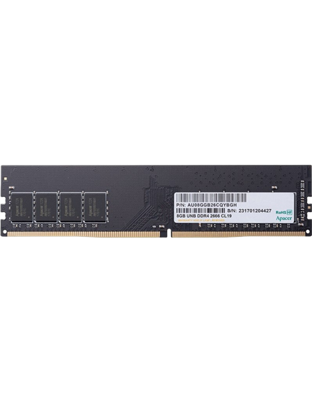 Оперативная память Apacer AU08GGB26CQYBGH, DDR4 SDRAM, 2666 МГц, 8Гб Оперативная память Apacer AU08GGB26CQYBGH, DDR4 SDRAM, 2666 МГц, 8Гб