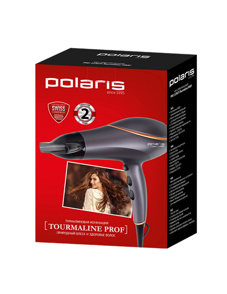 Фен Polaris PHD 2290Ti Tourmaline PROF, 2200 Вт, Серый