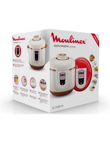 Aparat de gătit multifuncțional sub presiune Moulinex CE501134, Maro / Alb