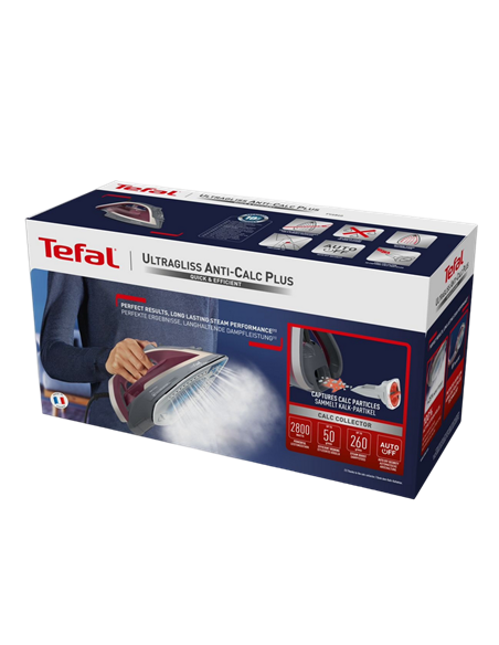Утюг Tefal FV6840E0, 2800Вт, Серый Бордовый Утюг Tefal FV6840E0, 2800Вт, Серый Бордовый