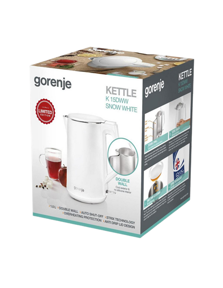Электрочайник Gorenje K15DWW, Белый Электрочайник Gorenje K15DWW, Белый