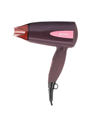 Компактный фен VITEK VT-2261, 1300 Вт, Бордовый