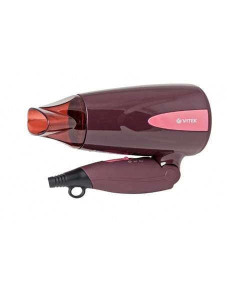 Компактный фен VITEK VT-2261, 1300 Вт, Бордовый Компактный фен VITEK VT-2261, 1300 Вт, Бордовый