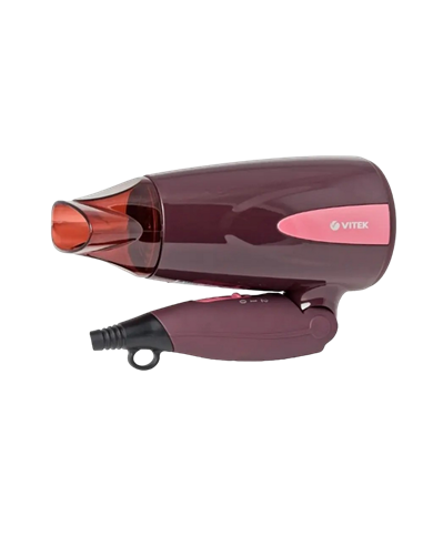 Компактный фен VITEK VT-2261, 1300 Вт, Бордовый