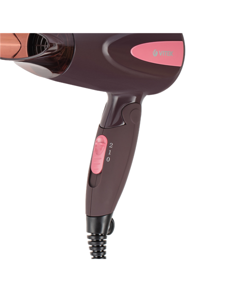 Uscător de păr compact VITEK VT-2261, 1300 W, Bordo Uscător de păr compact VITEK VT-2261, 1300 W, Bordo