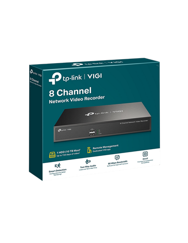 Видеорегистратор TP-LINK VIGI NVR1008H, Чёрный