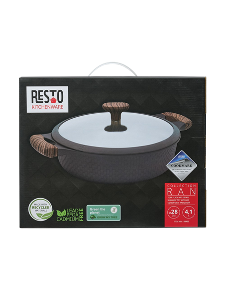 Cratița RESTO 93906, 4,1L, 28cm, Negru