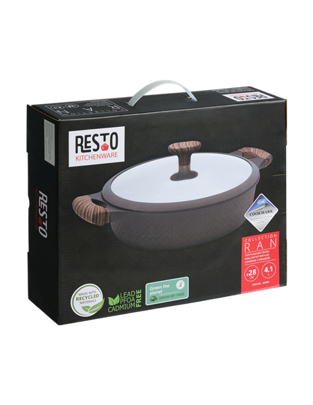 Сотейник RESTO 93906, 4,1л, 28см, Чёрный