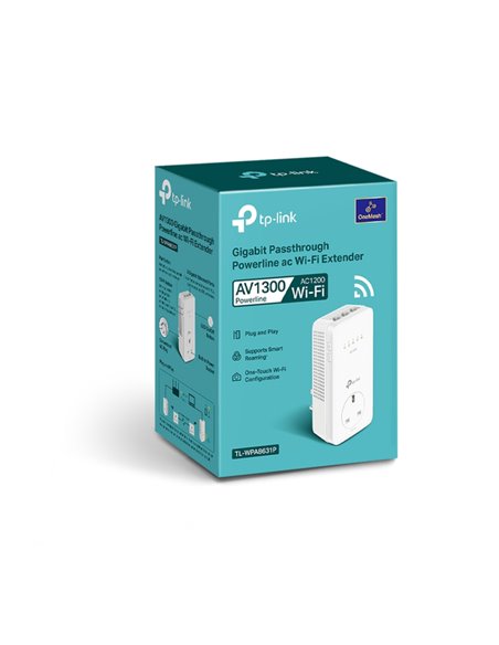 Powerline Adapter TP-LINK TL-WPA8631P, AV1300, 1300 Mbps, Alb