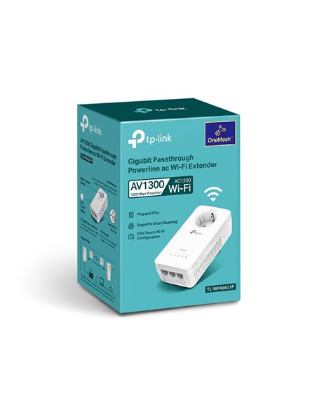 Powerline Adapter TP-LINK TL-WPA8631P, AV1300, 1300 Mbps, Alb