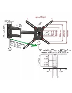 Наклонное настенное крепление BARKAN BM443, Чёрный 2