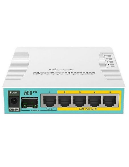 Router MikroTik hEX PoE, Alb Router MikroTik hEX PoE, Alb