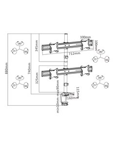 Настольный кронштейн для монитора Reflecta PLANO Desk 23-1010Q, Серебристый 2