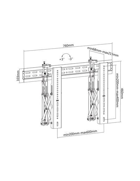 Suport fixat pe perete Reflecta PLANO Video Wall 60-6040, Negru