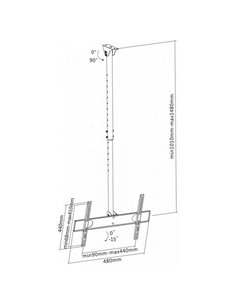 Suport TV tavan Full-motion Reflecta Pallas L, Negru 2