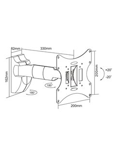 Настенное крепление для телевизора Reflecta Flexo 40-200B, Чёрный 2